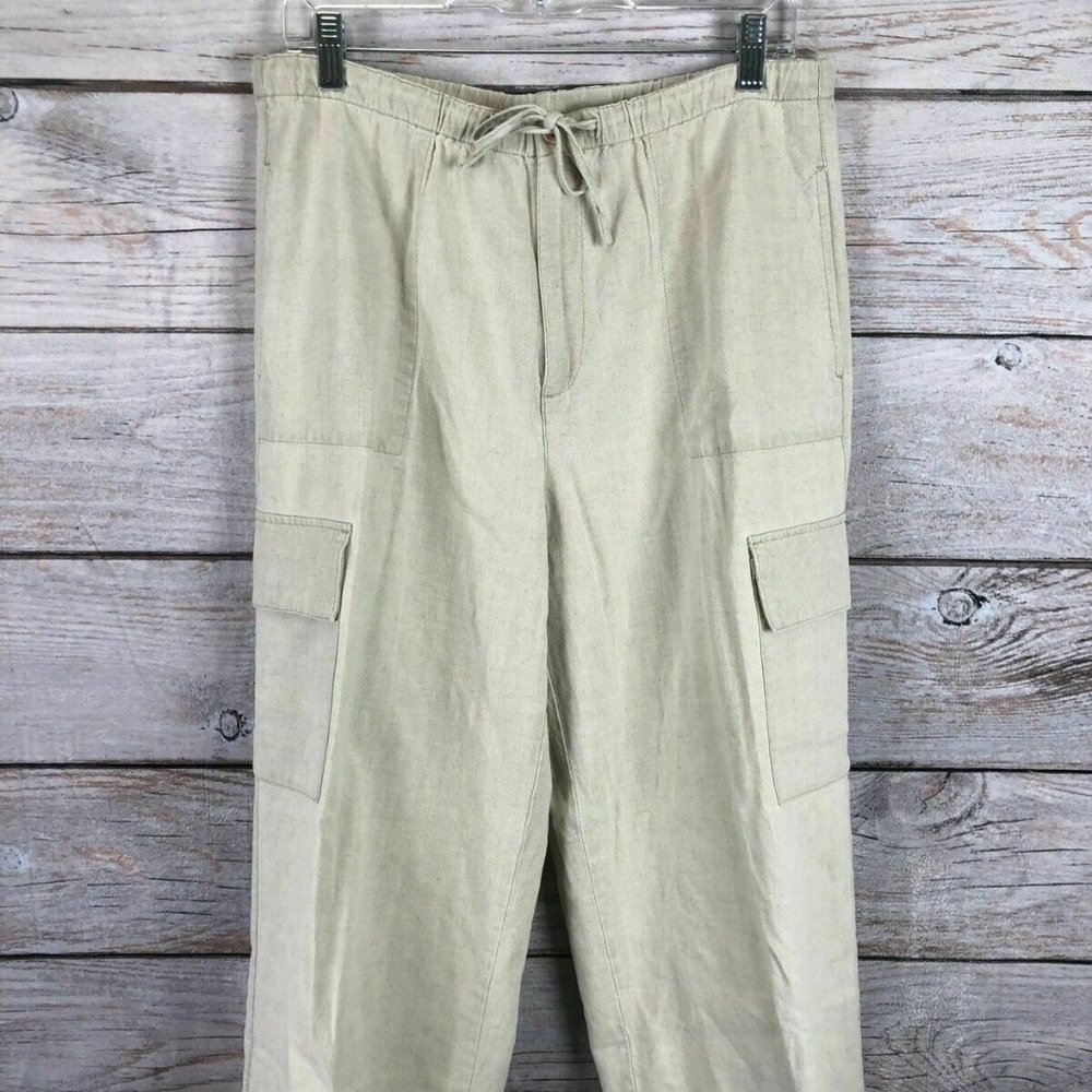 Liz Claiborne Cropped Cargo Linen Drawstring Pants